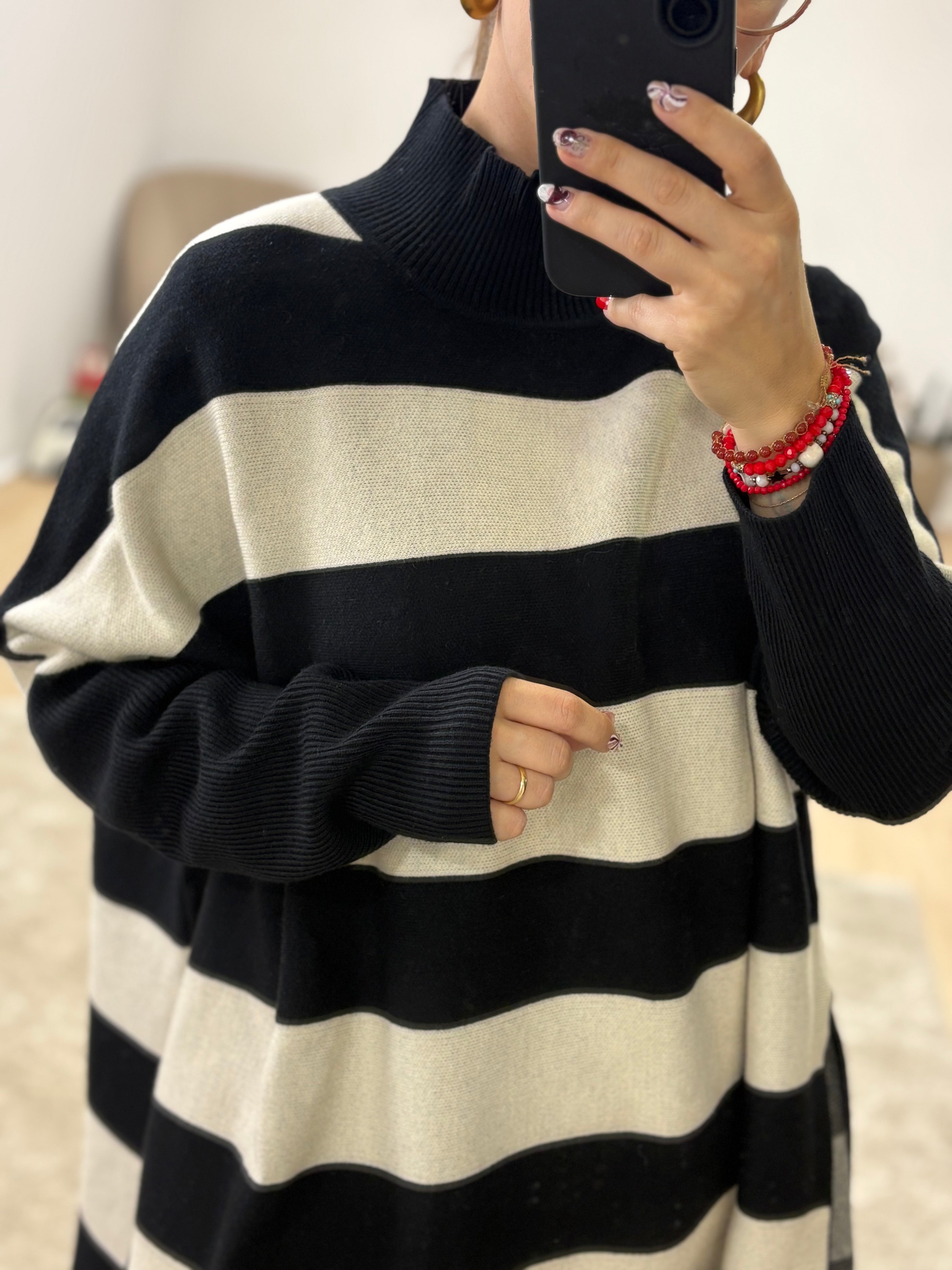 Camisola de malha com riscas