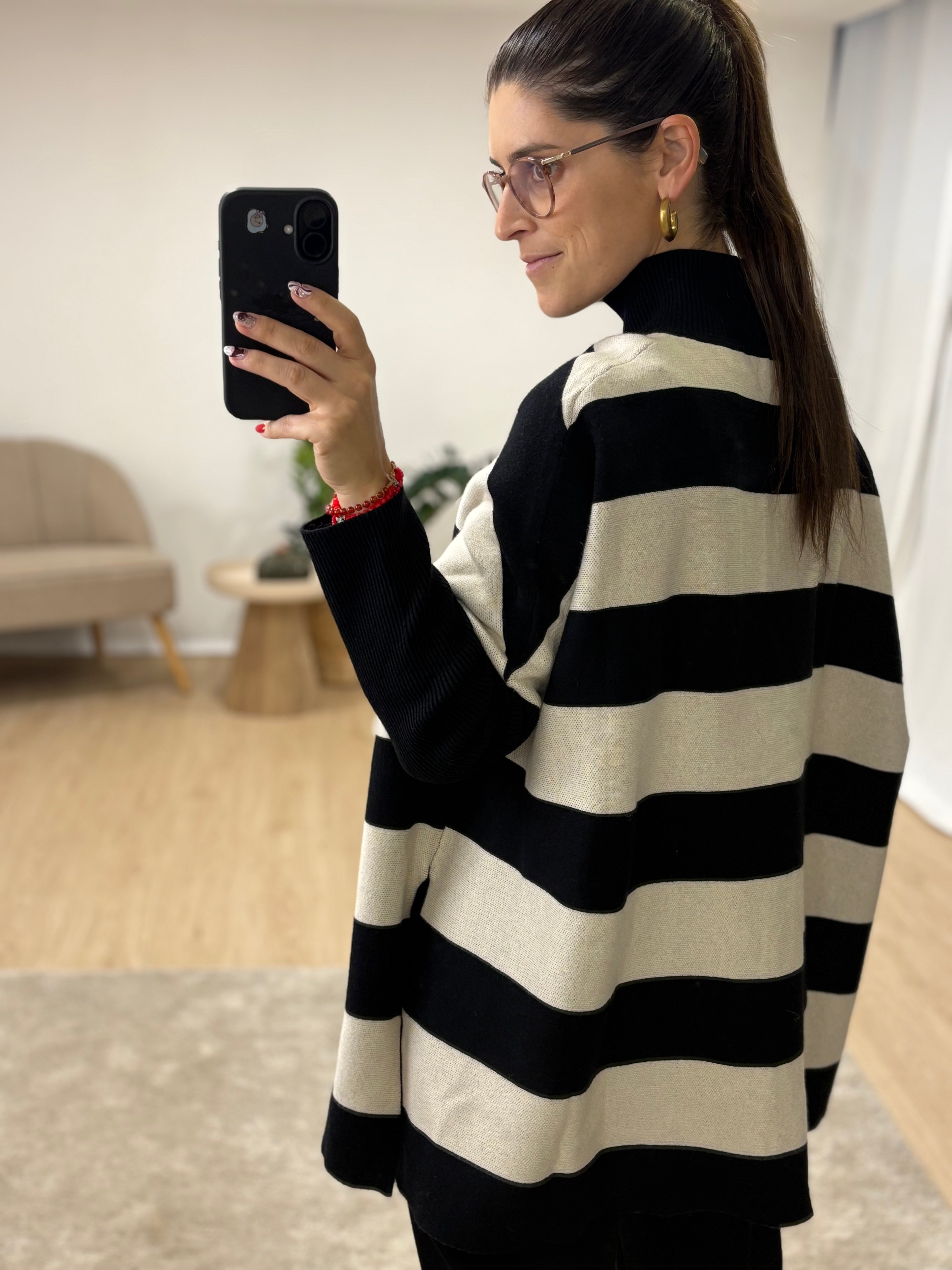 Camisola de malha com riscas