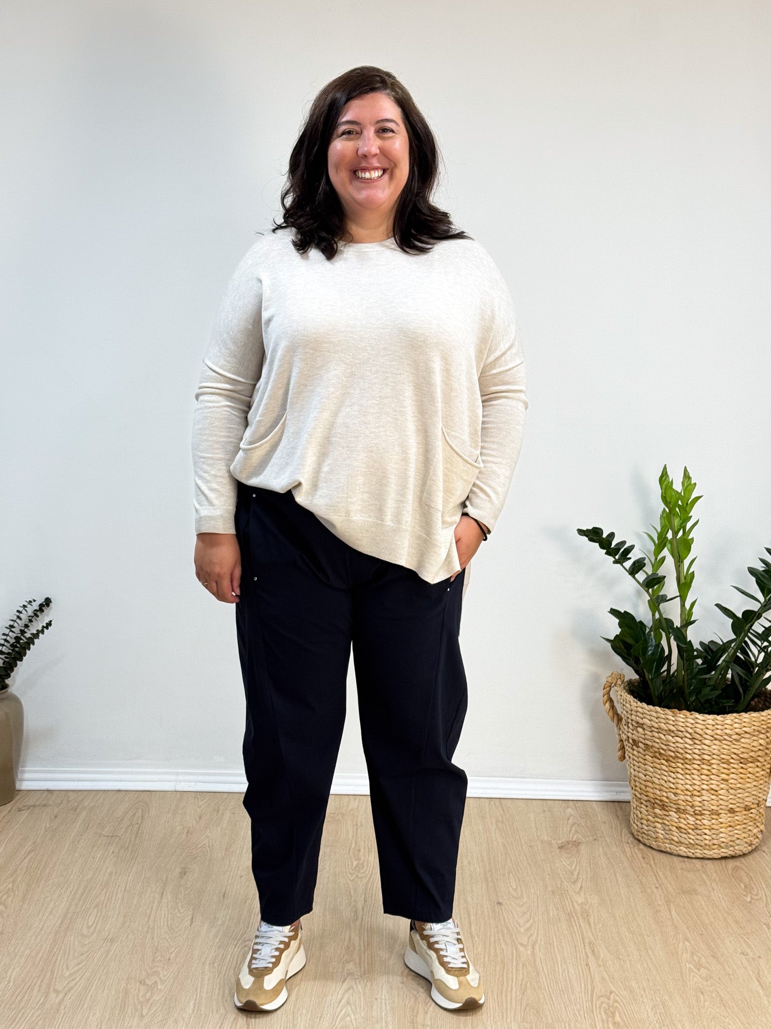 Calça elástica baggy marinho