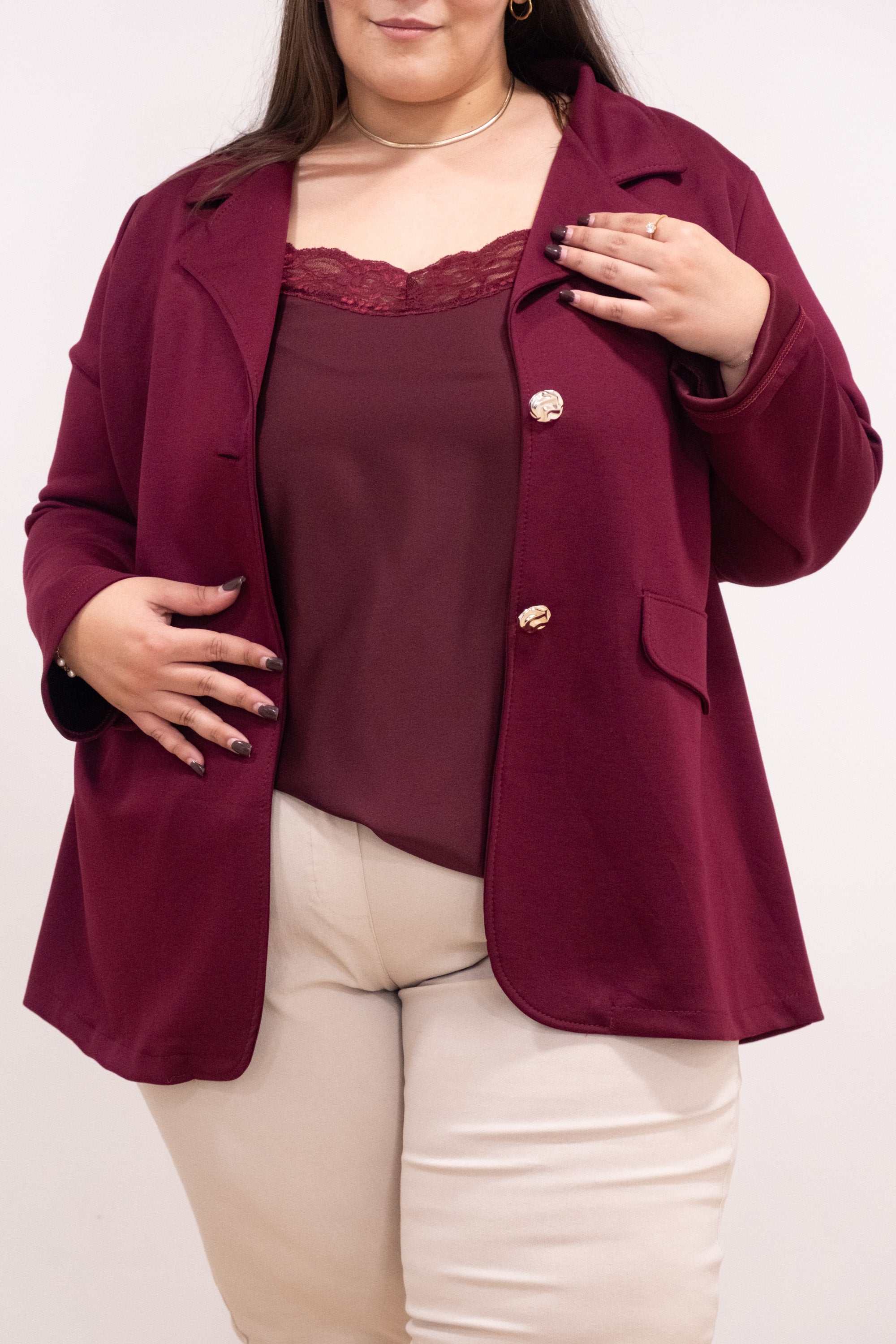 Blazer viscose bordô