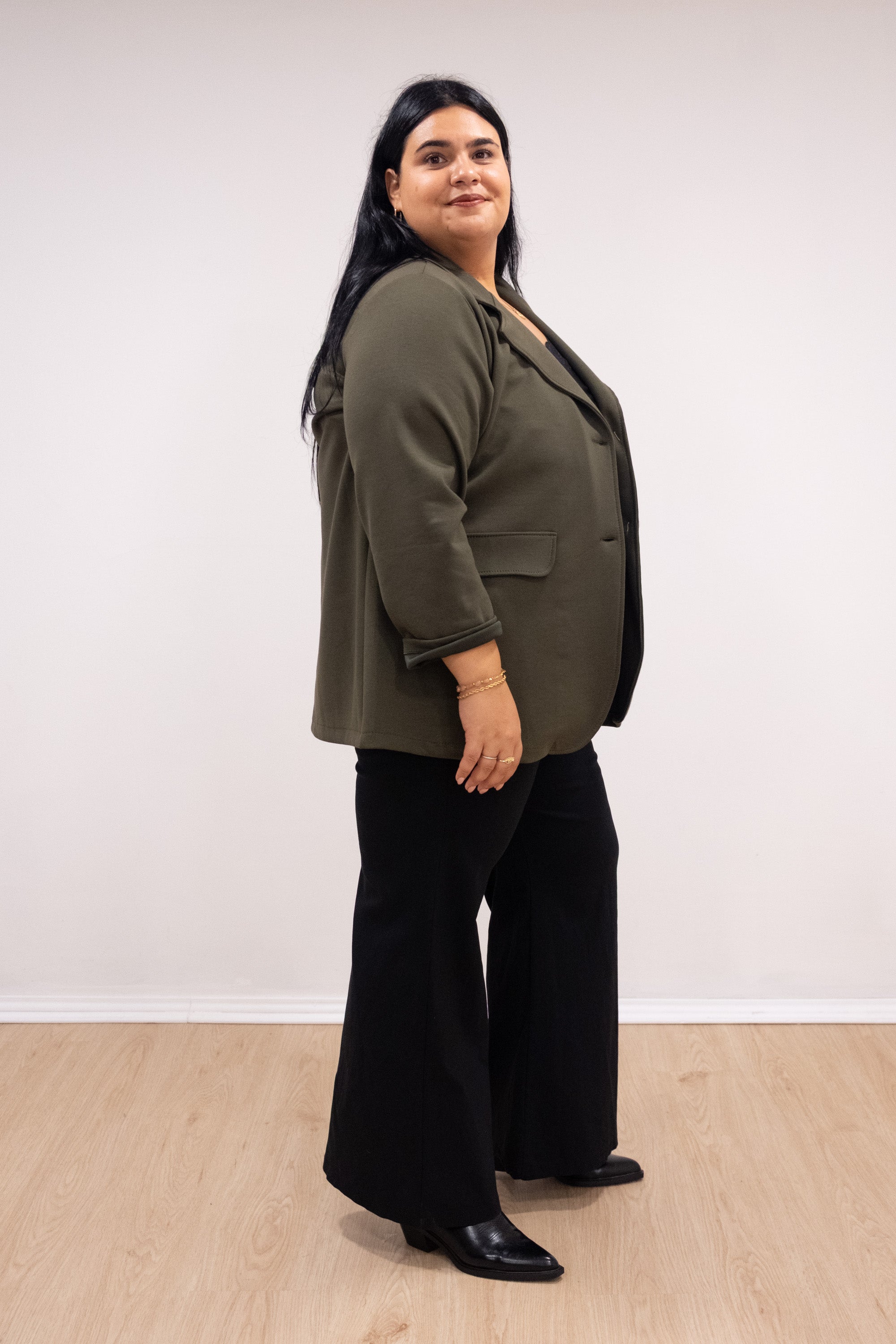 Blazer viscose verde tropa