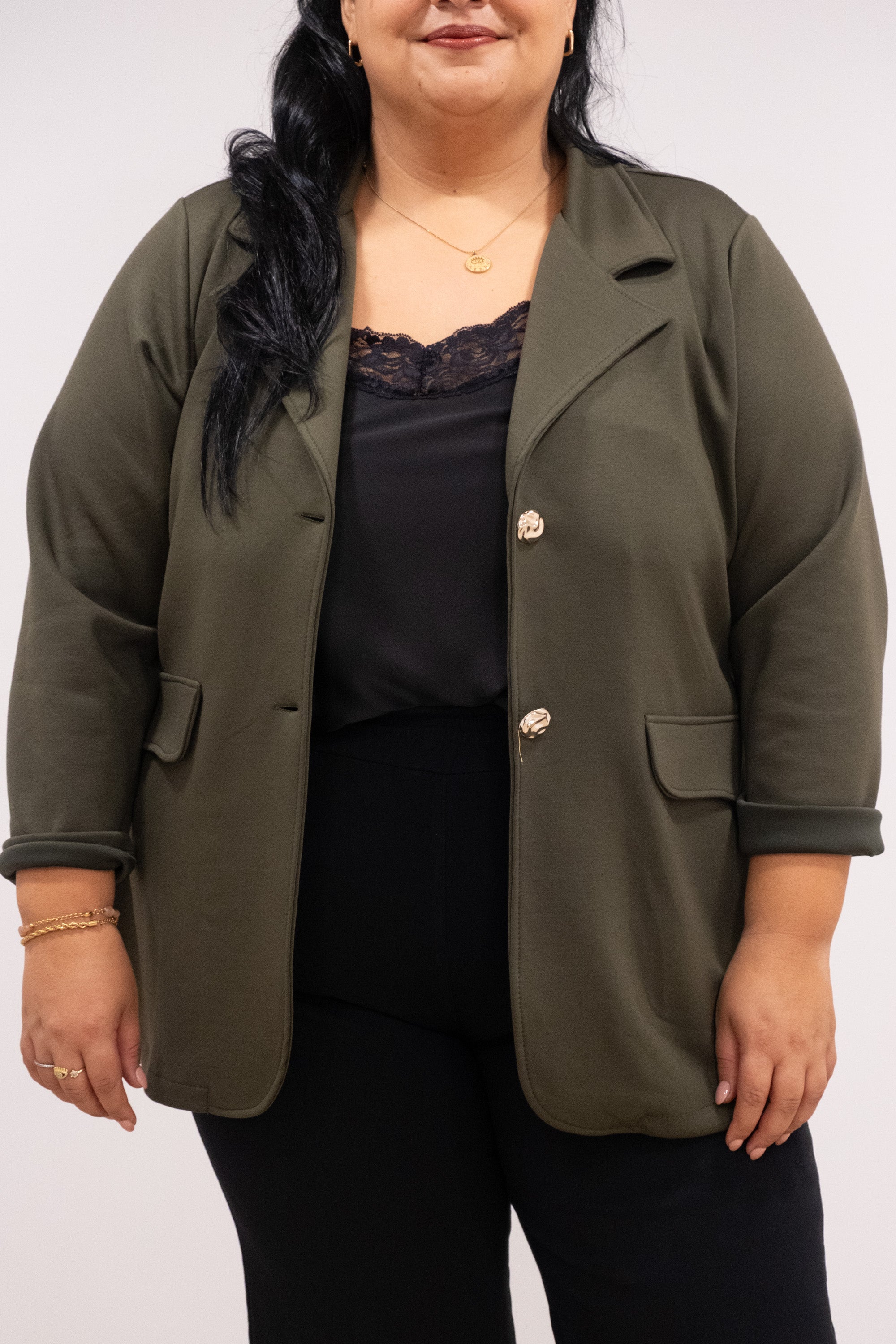 Blazer viscose verde tropa