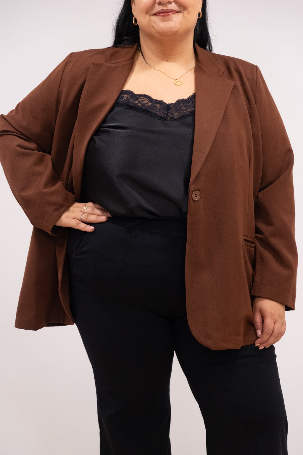 Blazer alfaiataria castanha