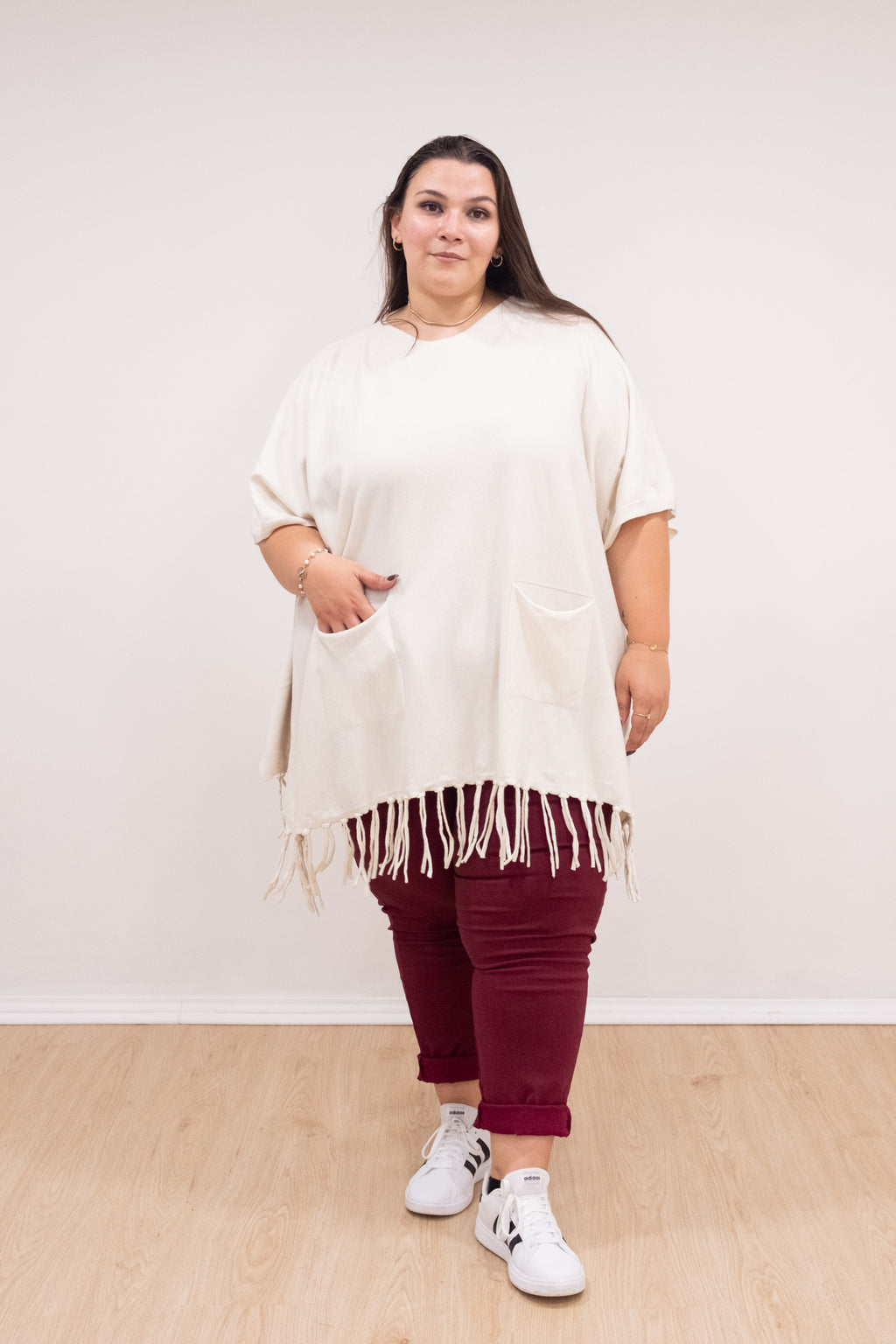 Poncho malha pérola