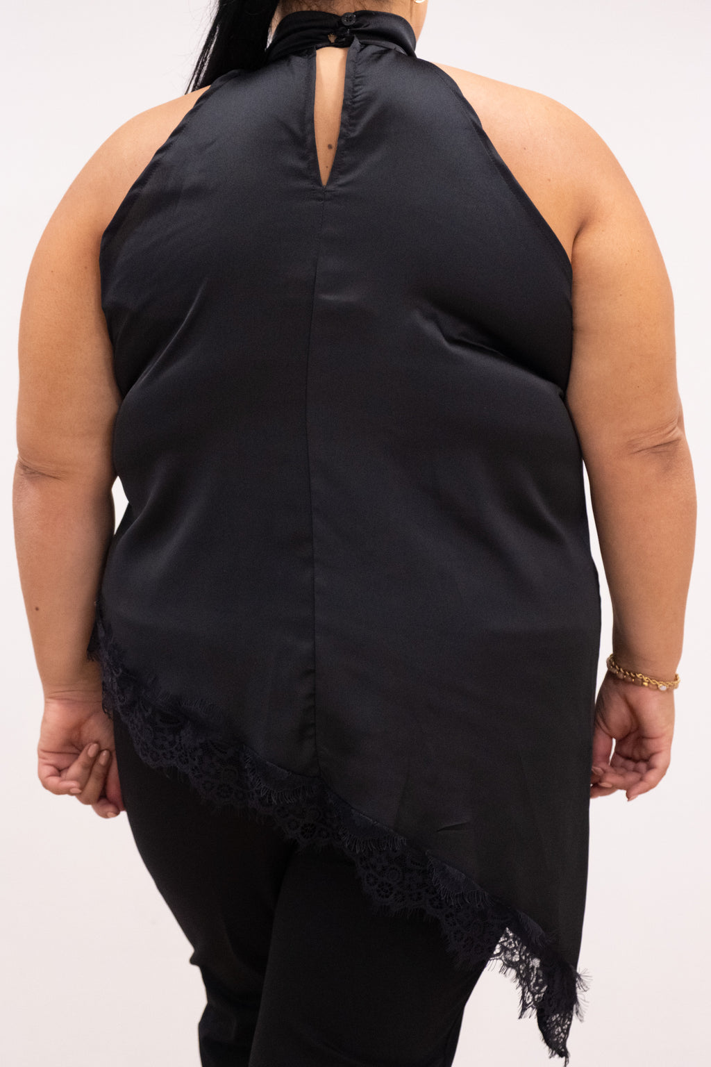 Top meia gola assimétrico preto